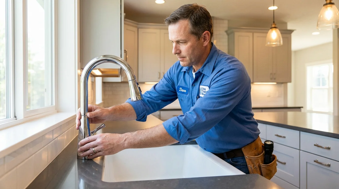 Kitchen faucet installation by Johns Plumbing LLC in West Frankfort